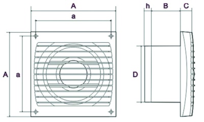 Вентилятор накладной ЭРА ERA 4C