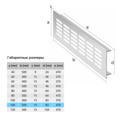 Вентиляционная решетка Благовест бронза (500x100 мм) (2шт.)