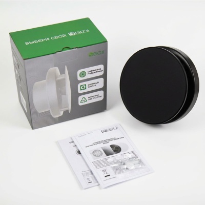Вентилятор вытяжной потолочный Seicoi Ratio Design 100 Matt black glass