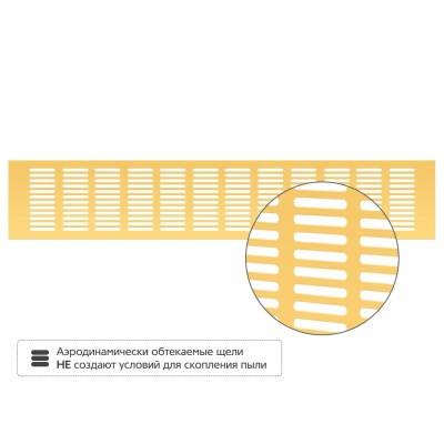 Вентиляционная решетка Благовест золото (500x100 мм) (2шт.)