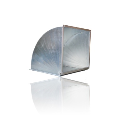 Отвод 90º прямоугольный (оц. сталь) (500х500 мм)