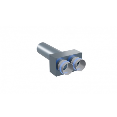 Вентиляционный прямой пленум Flexag PWP-125/75x2, D125, на 2 выxода, L=300 мм